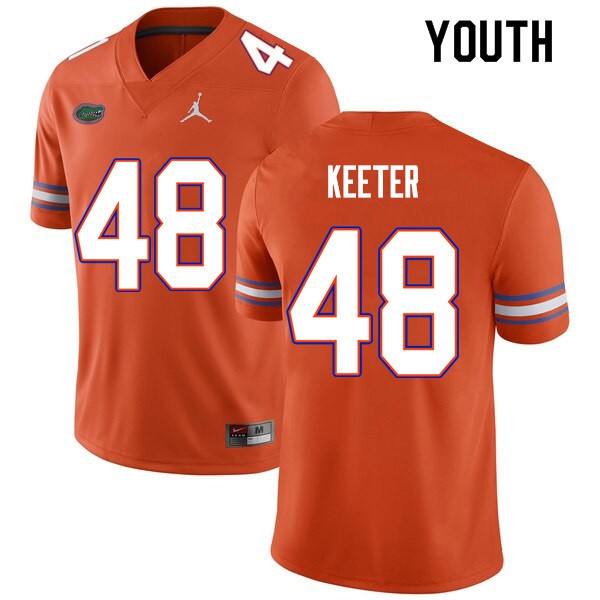 Youth #48 Noah Keeter Florida Gators College Football Jerseys Orange